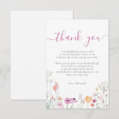 Baby shower wilde bloemen bedankkaart (Voorkant / Achterkant)