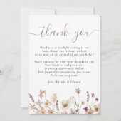 Baby shower wilde bloemen bedankkaart (Voorkant)