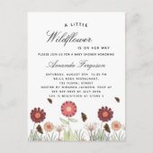 Baby Shower wilde bloemen vlinder retro Uitnodiging Briefkaart (Voorkant)
