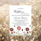 Baby Shower wilde bloemen vlinder retro Uitnodiging Briefkaart