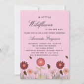 Baby shower wilde bloemen vlinderroze luxe luxe kaart (Voorkant)