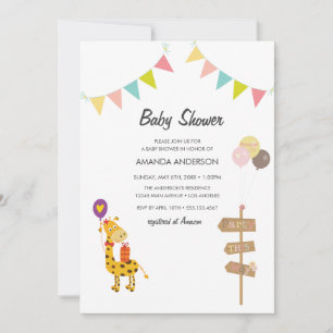 Baby Shower Wilde Dieren Shower Uitnodiging