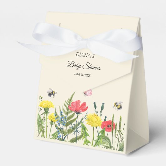 Baby shower Wildflower Bedankdoosjes (Voorkant Zijde)