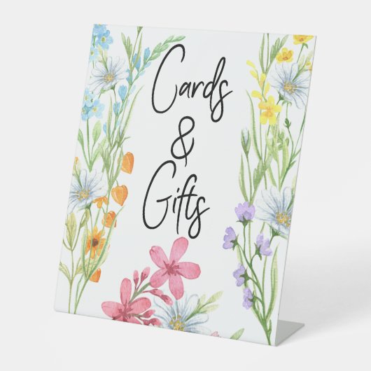 Baby shower Wildflower Meadow Kaarten en geschenke Reclamebord Met Voetstuk (Voorkant)