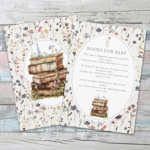 Baby shower Wildflower, Neem een boek mee voor bab Informatiekaartje