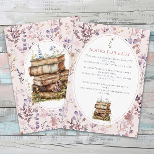 Baby shower Wildflower, Neem een boek mee voor bab Informatiekaartje