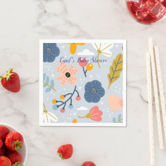Baby Shower Wildflower Pastel Papieren Servetten