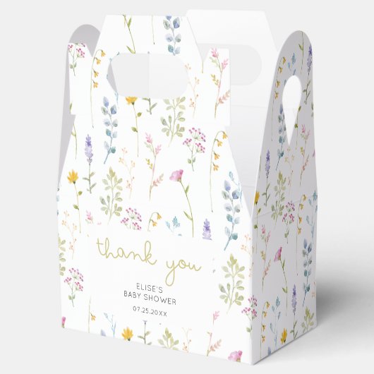 Baby shower Wildflower Pattern Hartelijk dank Bedankdoosjes (Geopend)