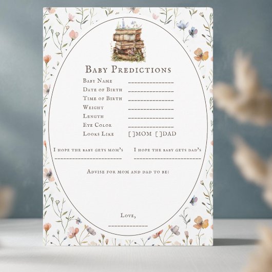 Baby shower wildflower wildcard voorspelling advie kaart