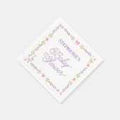 Baby shower Wildflowers Ganzen gepersonaliseerd Servet (Hoek)