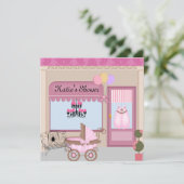 baby shower WINKEL-UITNODIGING Kaart (Staand voorkant)