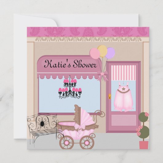 baby shower WINKEL-UITNODIGING Kaart (Voorkant)