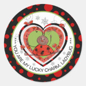 Baby Shower Winner Lucky Charm Ladybug Ronde Sticker (Voorkant)
