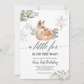 Baby shower Winter Fox Kaart (Voorkant)