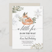 Baby shower Winter Fox Kaart (Voorkant / Achterkant)