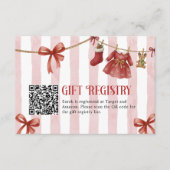 Baby Shower Winter Gift QR Code Registry Card Informatiekaartje (Voorkant)