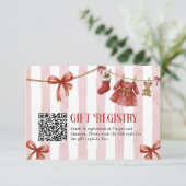 Baby Shower Winter Gift QR Code Registry Card Informatiekaartje (Staand voorkant)
