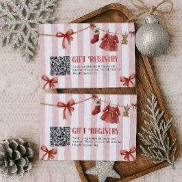 Baby Shower Winter Gift QR Code Registry Card Informatiekaartje
