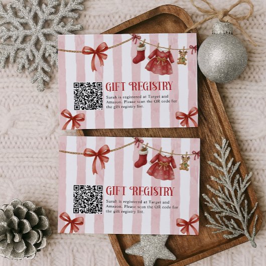 Baby Shower Winter Gift QR Code Registry Card Informatiekaartje