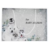 Baby shower winter Kerstmis Arctic Animal Groot Cadeauzakje (Achterkant)