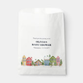 Baby shower Winter sneeuwdorp Bedankzakje (Voorkant)