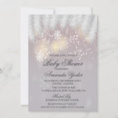 Baby shower Winter Snowflake Invitation Kaart (Voorkant)