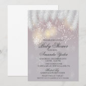 Baby shower Winter Snowflake Invitation Kaart (Voorkant / Achterkant)
