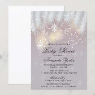 baby shower Winter Snowflake Uitnodiging