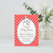 BABY SHOWER | Winter Snowman Candy Cane Briefkaart (Staand voorkant)