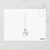 BABY SHOWER | Winter Snowman Candy Cane Briefkaart (Achterkant)