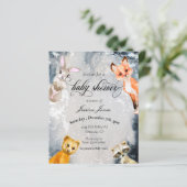 Baby shower Winter Woodland Animals Holiday Invita (Staand voorkant)