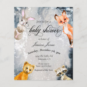 Baby Shower Winter Woodland Animals Vakantie Uitno