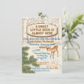  Baby shower Winterbos Deer Invites Kaart (Staand voorkant)