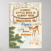  Baby shower Winterbos Deer Poster (Voorkant)