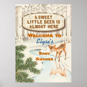 Baby shower Winterbos Deer Poster