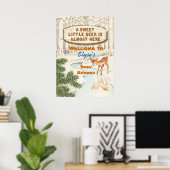  Baby shower Winterbos Deer Poster (Thuiskantoor)