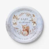 Baby shower wintergeslachtsneutraal stolsel papieren bordje (Voorkant)