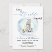 Baby shower winterjongen, koud buiten Beer Kaart (Voorkant)