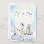 Baby shower winterjongen, koud buiten Beer Kaart (Achterkant)