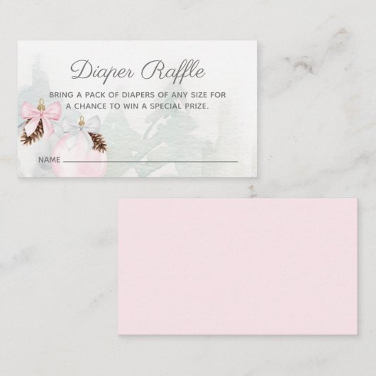 Baby shower wintermeisje informatiekaartje (Voorkant / Achterkant)