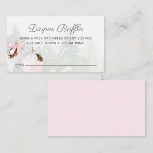 Baby shower wintermeisje informatiekaartje