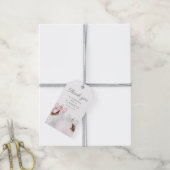 Baby shower Winterroze meisje Cadeaulabel (Met Touw)