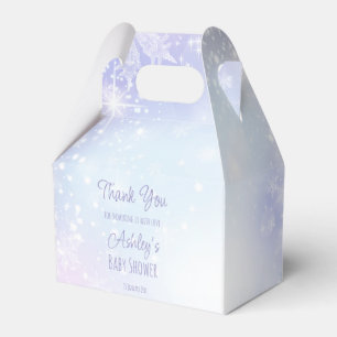 Baby shower wintersneeuwpastelkleuren bedankdoosjes