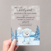 Baby shower winterteddybeer acryl uitnodigingen (Insitu (Draagbaar))