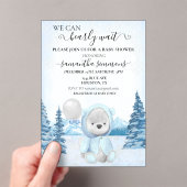 Baby shower winterteddybeer acryl uitnodigingen (Insitu (Draagbaar))