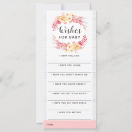 Baby shower Wish Game Shabby Chic Rustic Floral
