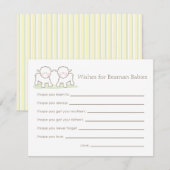Baby shower Wish Kaart - Twin Little Lambs (Voorkant / Achterkant)