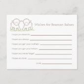 Baby shower Wish Kaart - Twin Little Lambs (Voorkant)