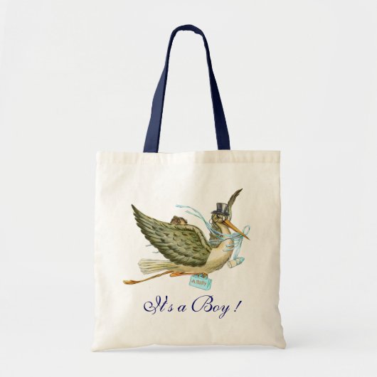 BABY SHOWER, wit blauw " Het is een jongen" Tote Bag (Voorkant)
