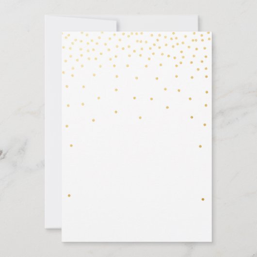 BABY SHOWER Wit & Goud Confetti Dot Uitnodigingen (Achterkant)